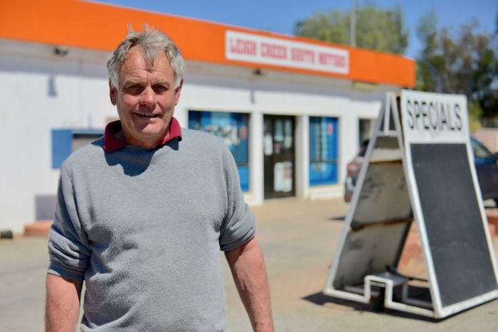 Leigh Creek Service Station operator Breyten Ward standing outside his business