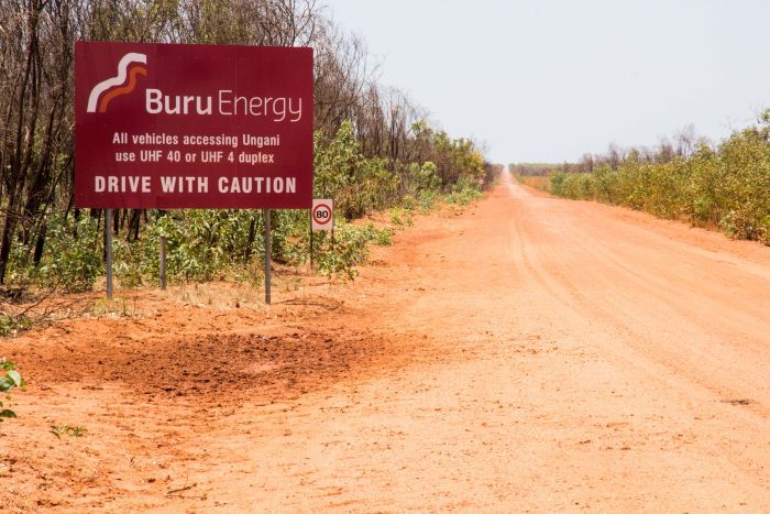 The red dirt road to Buru Energy's Ungani oilfield.